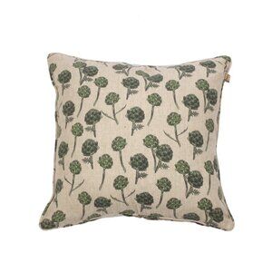 Set of Two Artichoke Print Pillows 18" Sq.